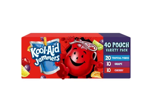 Kool Aid Jammers Juice Pouch Drinks Variety Pack (40CT)