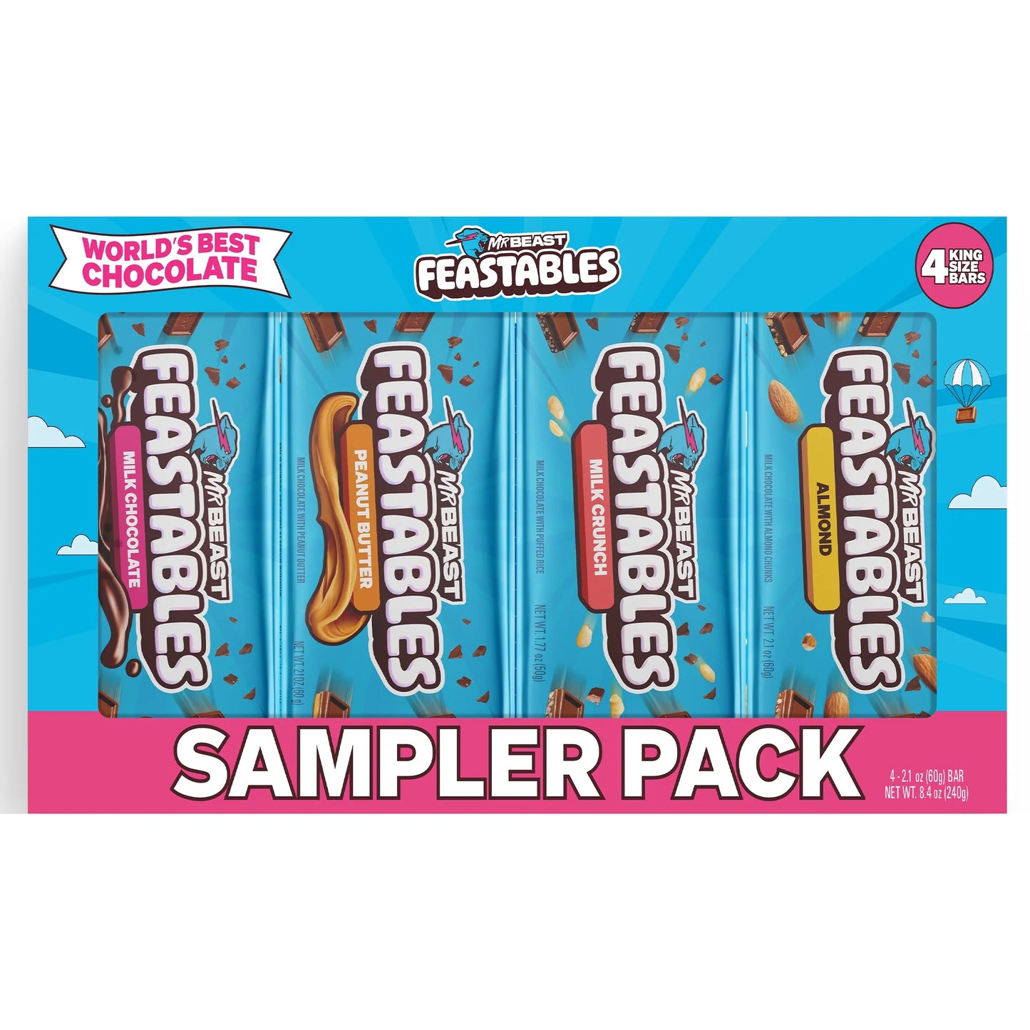 Mr Beast Feastables Sampler Pack (4 Flavours)