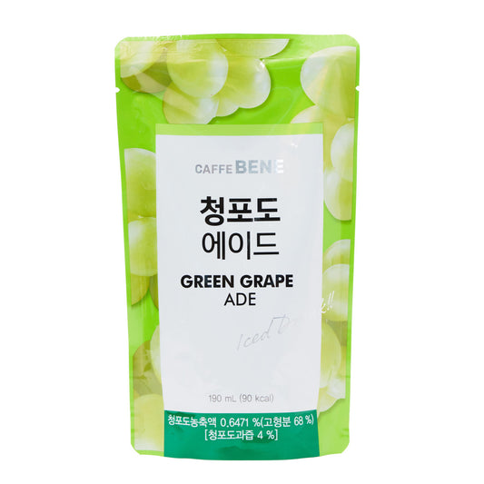 CAFFE BENE Green Grape Ice Tea Korean Drink Pouches (10 x 190ml)